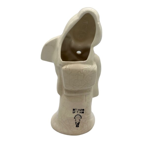 Vintage Benihana of Tokyo Geisha Girl Holding Fan Ceramic Tiki Mug Cream White - Picture 4 of 15